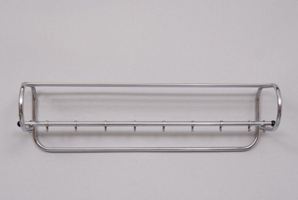 Art Deco Chrome Wall Coat Rack, Holland, 1930s-GCG-2032362