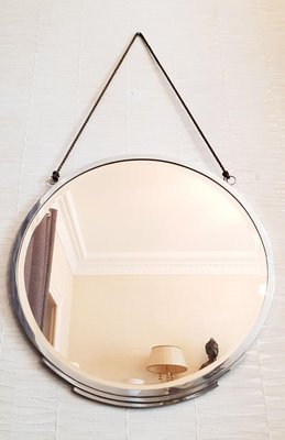 Art Deco Chromed Bronze Mirror, 1930s-AWH-746188