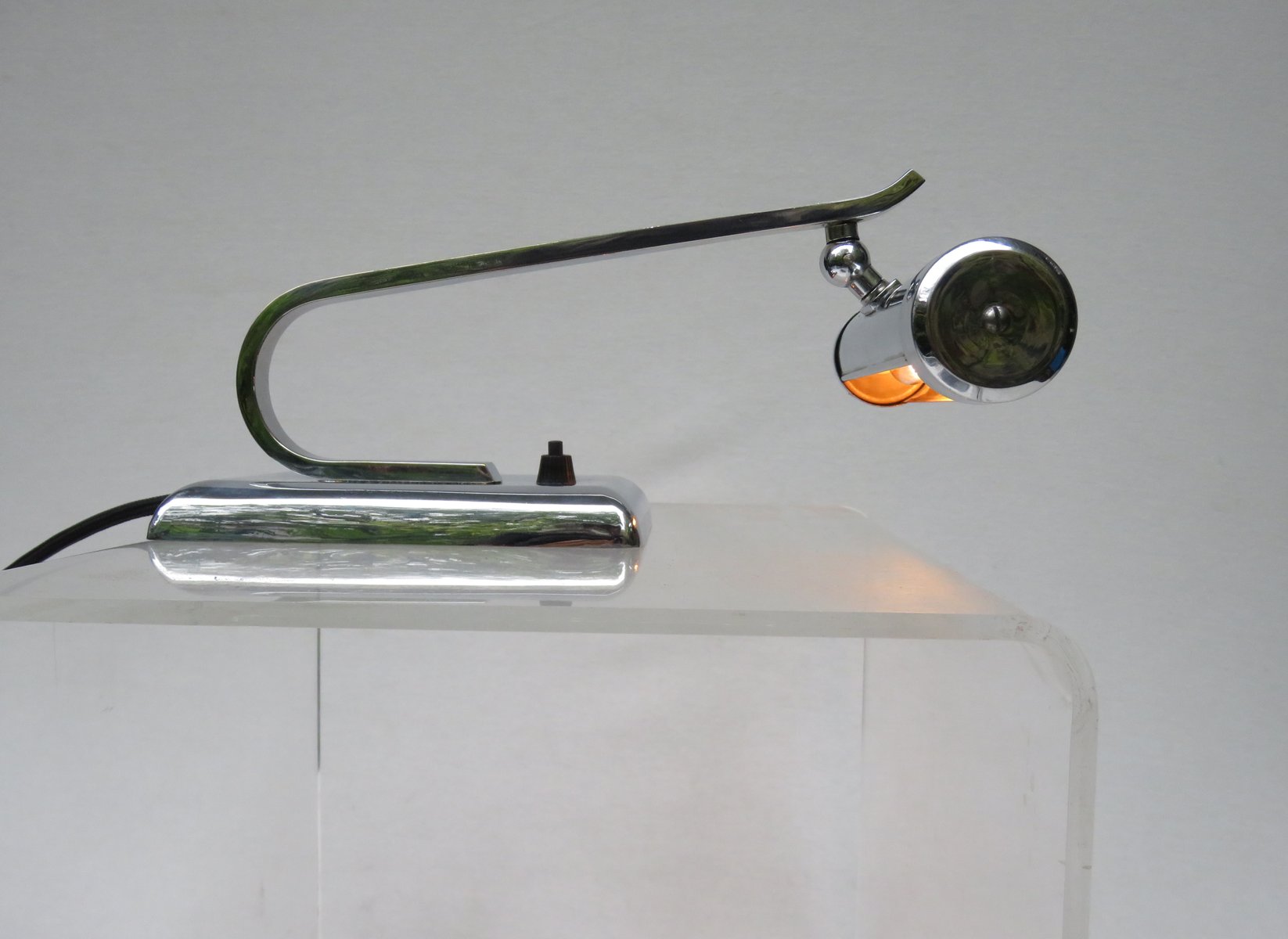 Art Deco Chromed Piano Lamp