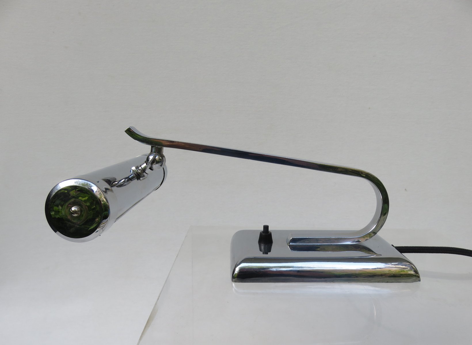 Art Deco Chromed Piano Lamp