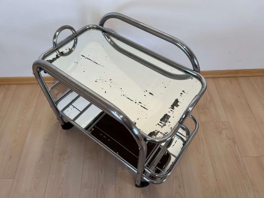 Art Deco Chromed Steel Bar Cart by Robert Mallet-Stevens, France, 1925-NNB-1416493