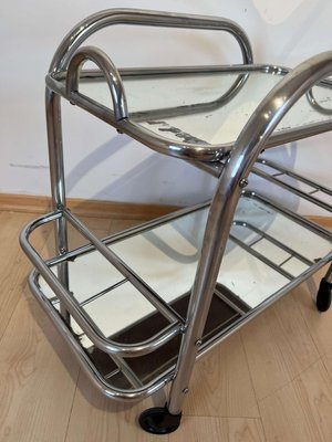 Art Deco Chromed Steel Bar Cart by Robert Mallet-Stevens, France, 1925-NNB-1416493