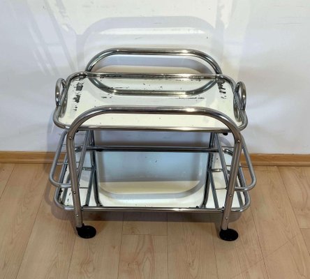 Art Deco Chromed Steel Bar Cart by Robert Mallet-Stevens, France, 1925-NNB-1416493