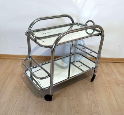 Art Deco Chromed Steel Bar Cart by Robert Mallet-Stevens, France, 1925-NNB-1416493