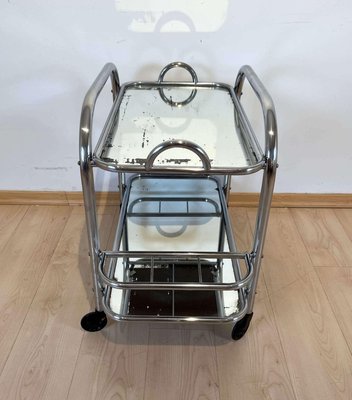 Art Deco Chromed Steel Bar Cart by Robert Mallet-Stevens, France, 1925-NNB-1416493