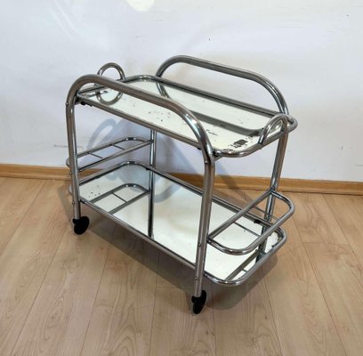 Art Deco Chromed Steel Bar Cart by Robert Mallet-Stevens, France, 1925-NNB-1416493