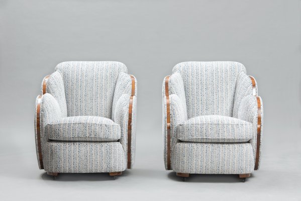 Art Deco Cloud Back Armchairs by Harry and Lou Epstein, 1930s, Set of 2-TR-850324