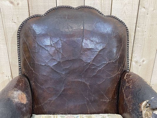 Art Deco Club Chair in Leather, 1930s-QYF-1345258