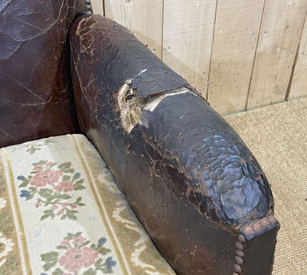 Art Deco Club Chair in Leather, 1930s-QYF-1345258