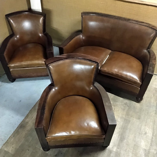 Art Deco Club Chairs, 1960s, Set of 3