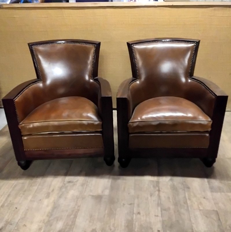 Art Deco Club Chairs, 1960s, Set of 3