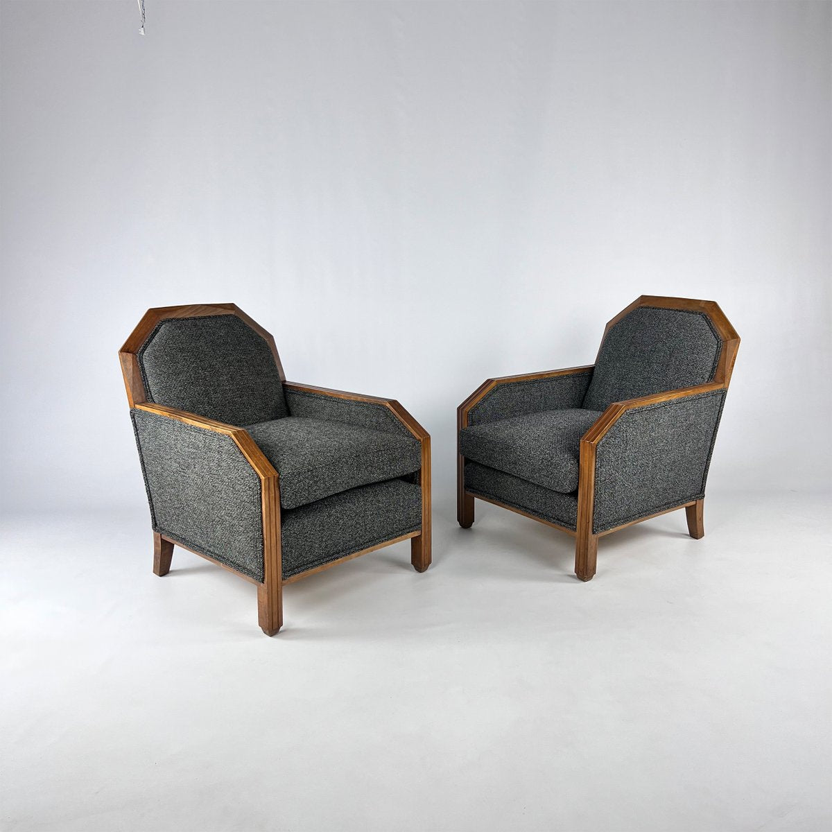 Art Deco Club Chairs, France, 1930s, Set of 2