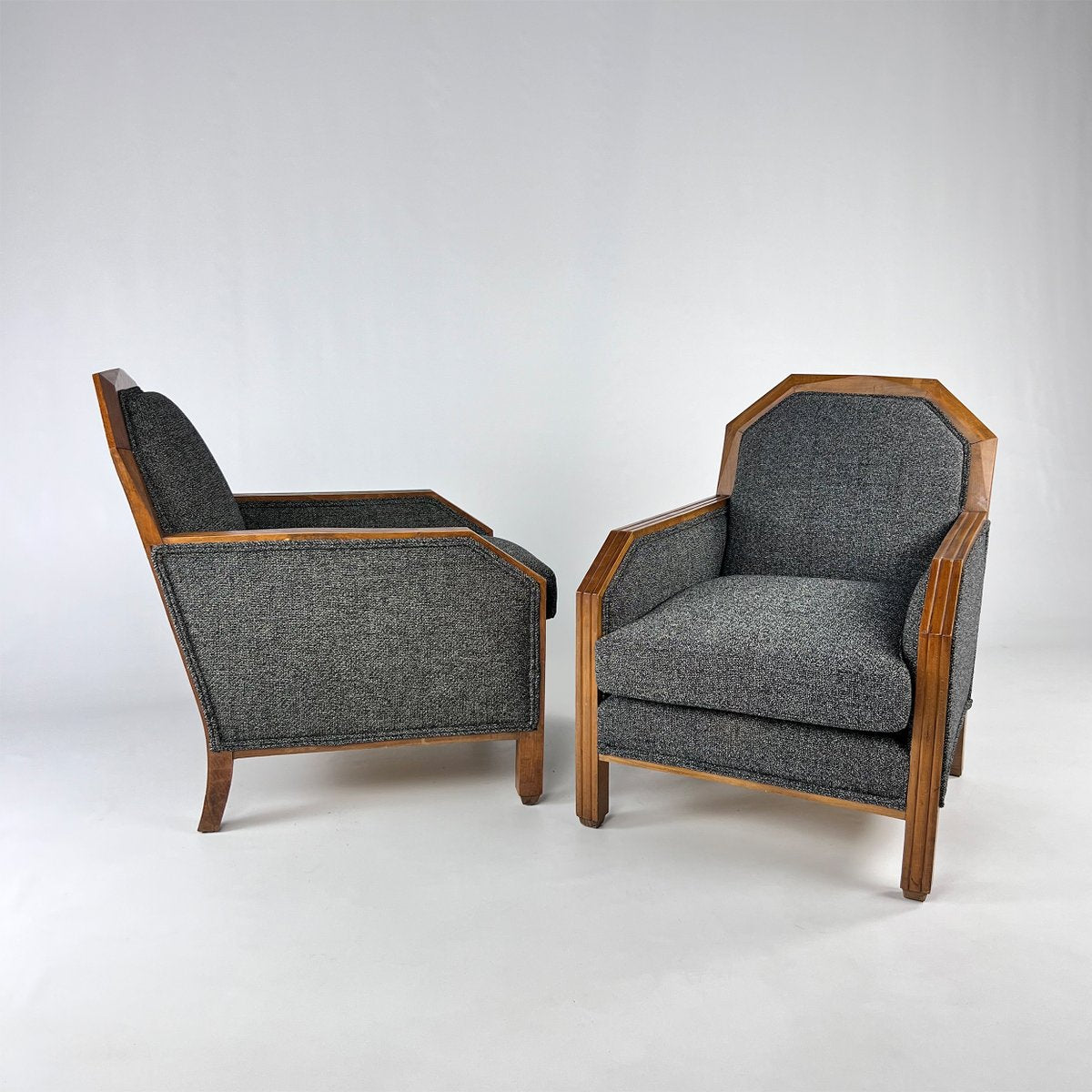 Art Deco Club Chairs, France, 1930s, Set of 2