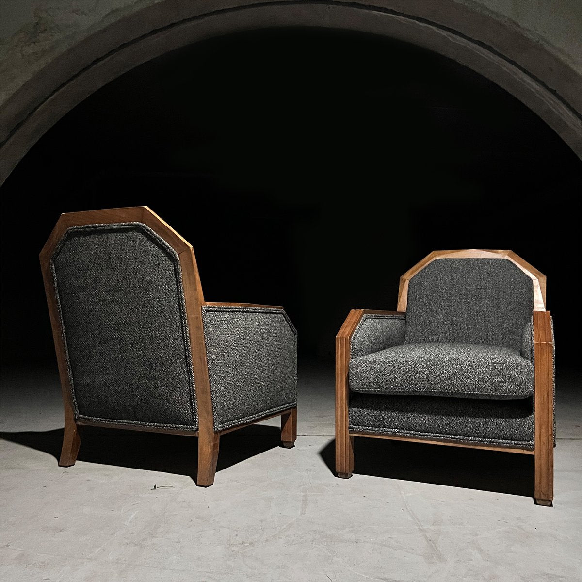 Art Deco Club Chairs, France, 1930s, Set of 2