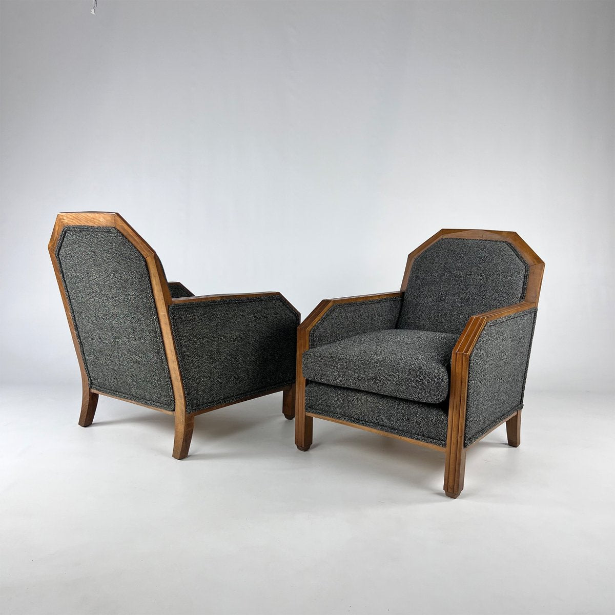 Art Deco Club Chairs, France, 1930s, Set of 2