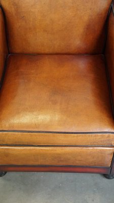 Art Deco Club Chairs in Sheepskin Leather, Set of 2-HPP-2026667