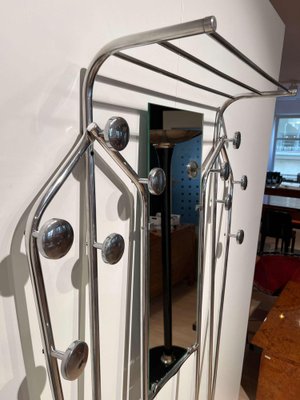 Art Deco Coat Rack & Mirror in Tubular Aluminum, France, 1930-NNB-1342446