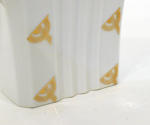 Art Deco Coffee Service in Porcelain with Gilded Graphic Decoration from Epiag, 1920s, Set of 7-RNR-669351