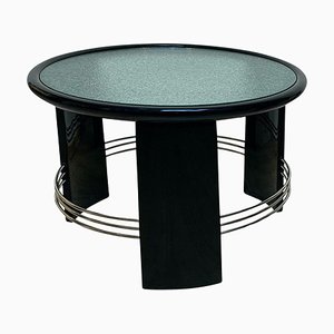 Art Deco Coffee Table in Black Lacquer, Chrome & Glass, France, 1930s-NNB-1812070