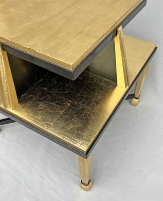 Art Deco Coffee Table in Giltwood and Black Lacquer, 1930s-AWH-1450802