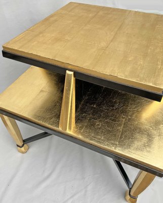 Art Deco Coffee Table in Giltwood and Black Lacquer, 1930s-AWH-1450802