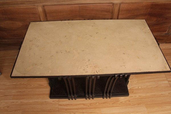 Art Deco Coffee Table in Wrought Iron by Edgar Brandt-KMQ-1332646