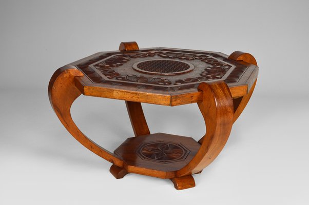 Art Deco Colonial Carved Coffee Table, 1930s-XNH-754045