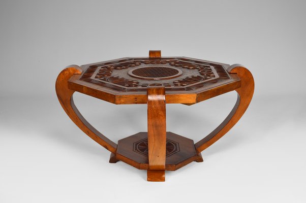 Art Deco Colonial Carved Coffee Table, 1930s-XNH-754045