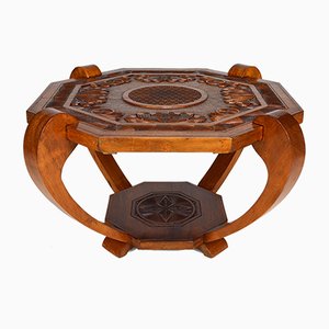 Art Deco Colonial Carved Coffee Table, 1930s-XNH-754045