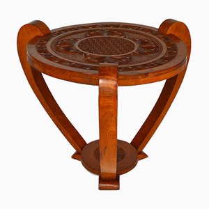 Art Deco Colonial Carved Side Table, 1930s-XNH-754047