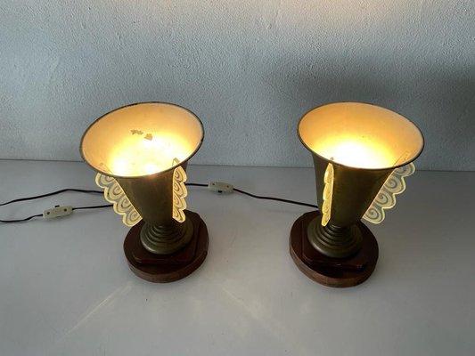 Art Deco Conic Table Lamps, France, 1940s, Set of 2-RDS-1427316