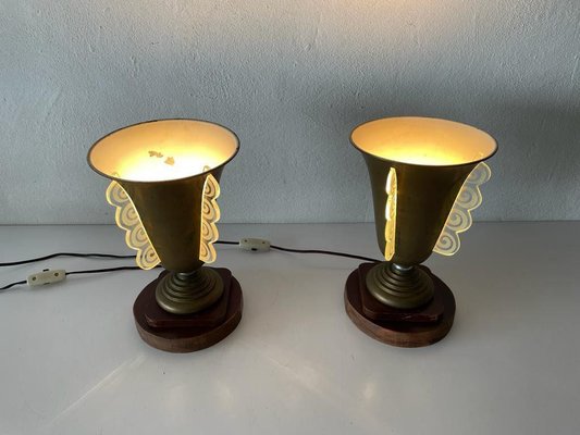 Art Deco Conic Table Lamps, France, 1940s, Set of 2-RDS-1427316