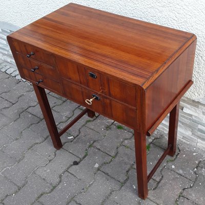 Art Deco Console in Walnut Veneer with Drawers, 1930s-HOI-1270948