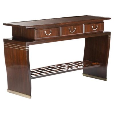 Art Deco Console Table in Wood and Brass attributed to Paolo Buffa, Italy, 1930s-KKZ-1821770