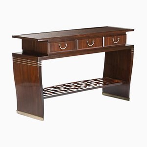 Art Deco Console Table in Wood and Brass attributed to Paolo Buffa, Italy, 1930s-KKZ-1821770