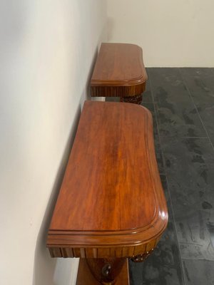 Art Dèco Console with Conucopia -Shaped Pilasters, 1930s, Set of 2-IJR-1758024