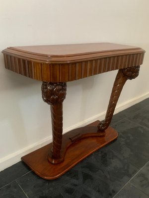 Art Dèco Console with Conucopia -Shaped Pilasters, 1930s, Set of 2-IJR-1758024