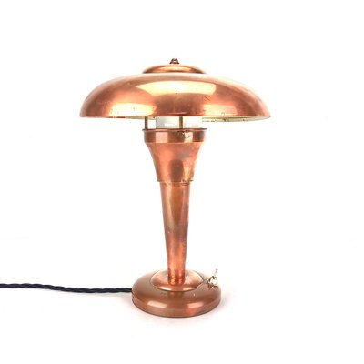 Art Deco Copper Mushroom Table Lamp-FFL-1361881