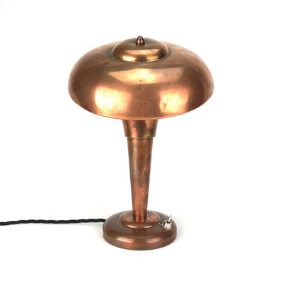 Art Deco Copper Mushroom Table Lamp-FFL-1361881