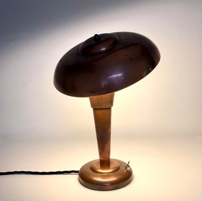 Art Deco Copper Mushroom Table Lamp-FFL-1361881