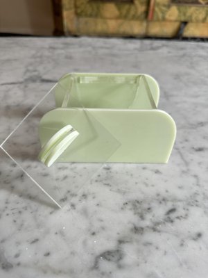 Art Deco Cosmetic Box in Mint Green Acrylic Glass-JO-1740440