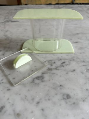 Art Deco Cosmetic Box in Mint Green Acrylic Glass-JO-1740440