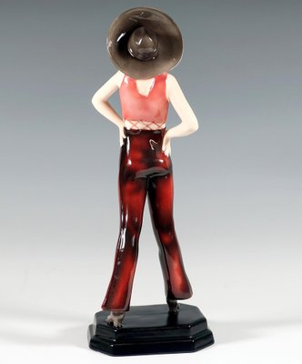 Art Deco Cowboy Girl Figure by Stephan Dakon for Goldscheider, 1929-EMT-1804725