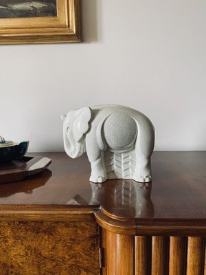 Art Deco Cracked Elephant by Charles Lemanceau for Saint Clément, France, 1930s-TXN-1276683