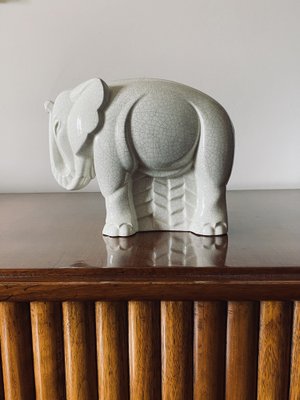 Art Deco Cracked Elephant by Charles Lemanceau for Saint Clément, France, 1930s-TXN-1276683