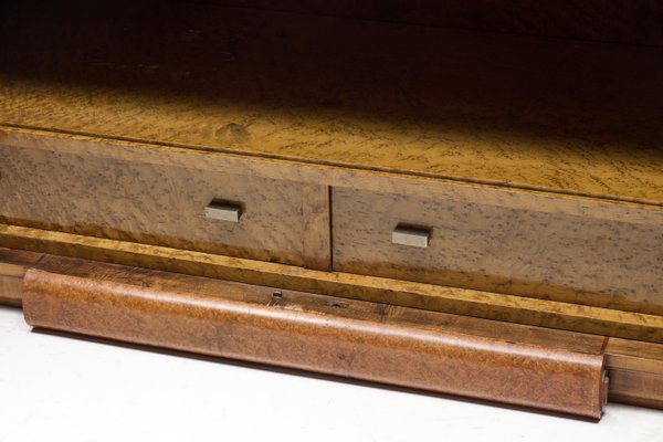 Art Deco Credenza in Marble and Burl Wood, 1930s-GW-2023457