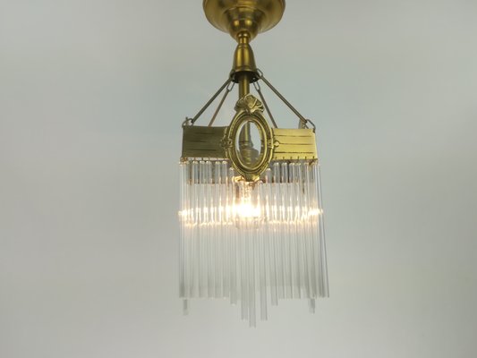 Art Deco Crystal Glass Chandelier, 1920s-KDB-1417452