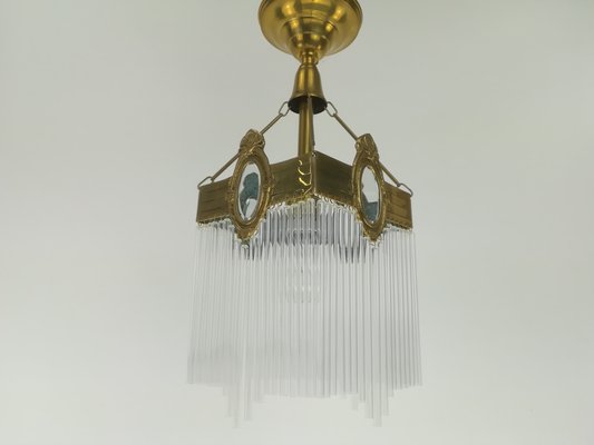 Art Deco Crystal Glass Chandelier, 1920s-KDB-1417452