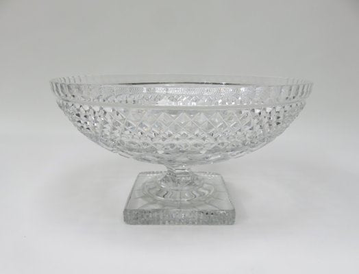 Art Deco Crystal Glass Fruit Bowl with Feet-EY-920120