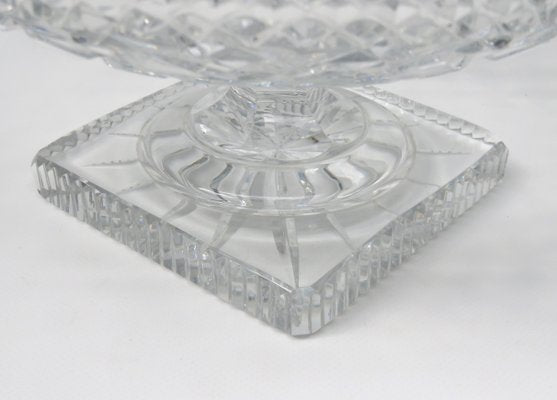 Art Deco Crystal Glass Fruit Bowl with Feet-EY-920120